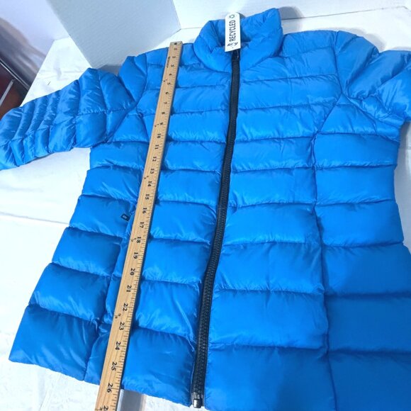 32 Degrees Heat Women Recycled Puffer Jacket Lightweight Warm Blue Zip-Up Large - Picture 10 of 11